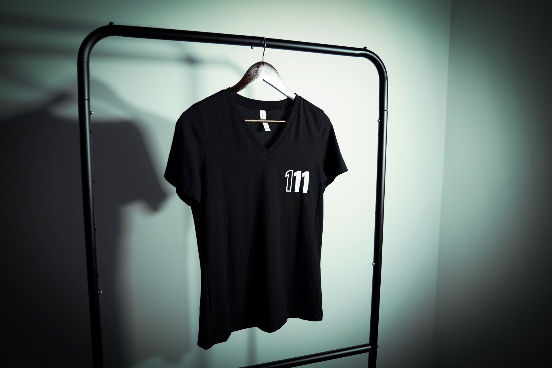 111 Motorcars V Neck Shirt in Black with the White Logo set