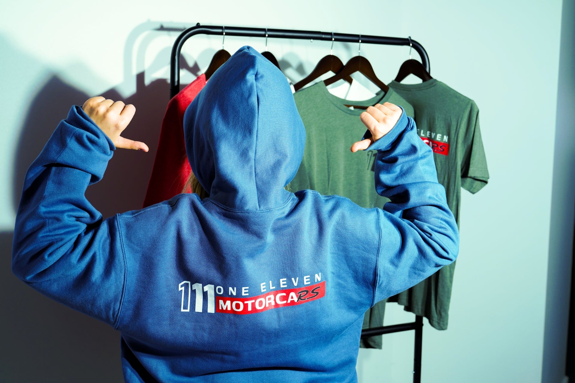 111 Motorcars Hooded Sweatshirt in Blue with RS Logo